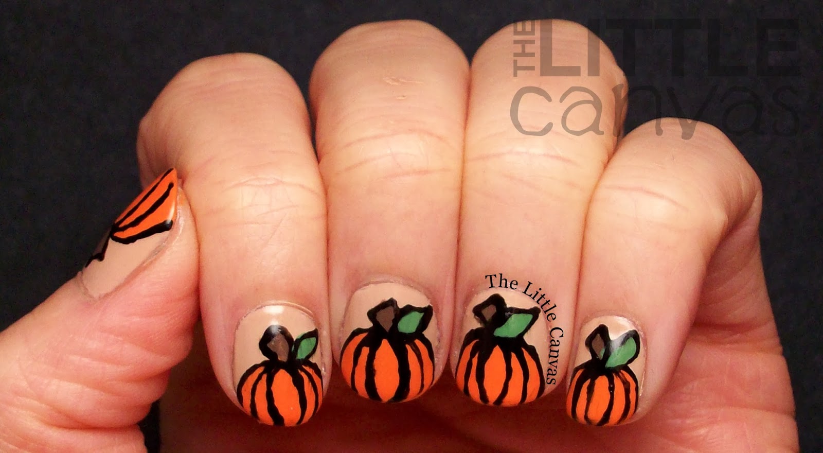 Easy Pumpkin Nail Art Tutorial - wide 4