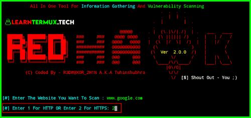 Install and Use RED Hawk Tool in Termux - 2020
