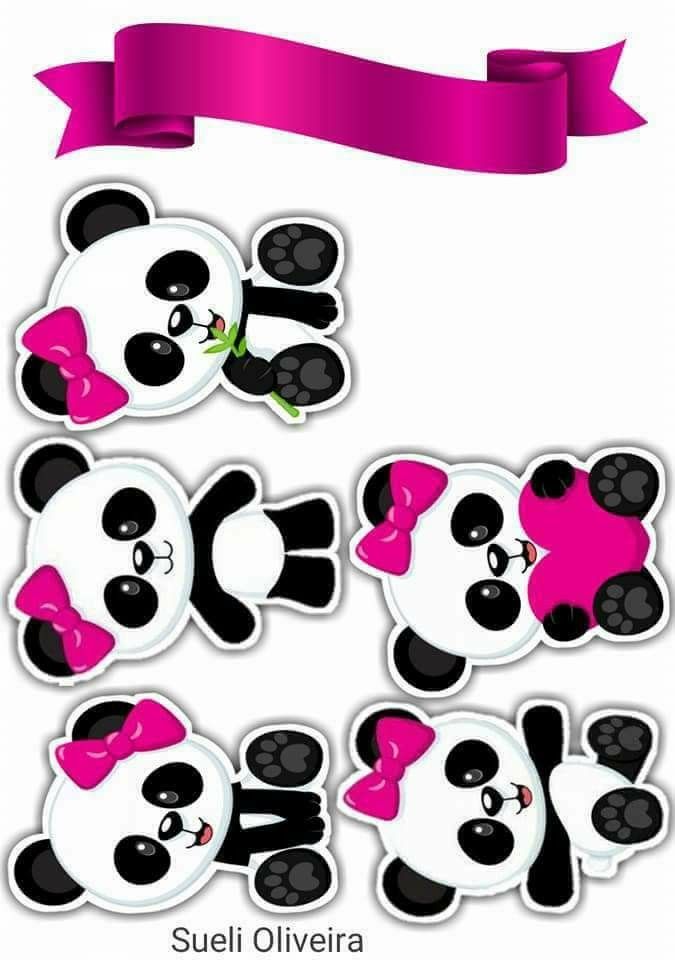 Panda Girl with Pink Bow: Free Printable Cake Toppers Oh My Baby Panda Girl with Pink Bow: Free Printable Cake Toppers Oh My Baby