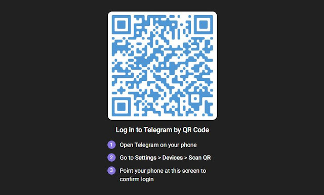 cara login telegram dengan kode qr