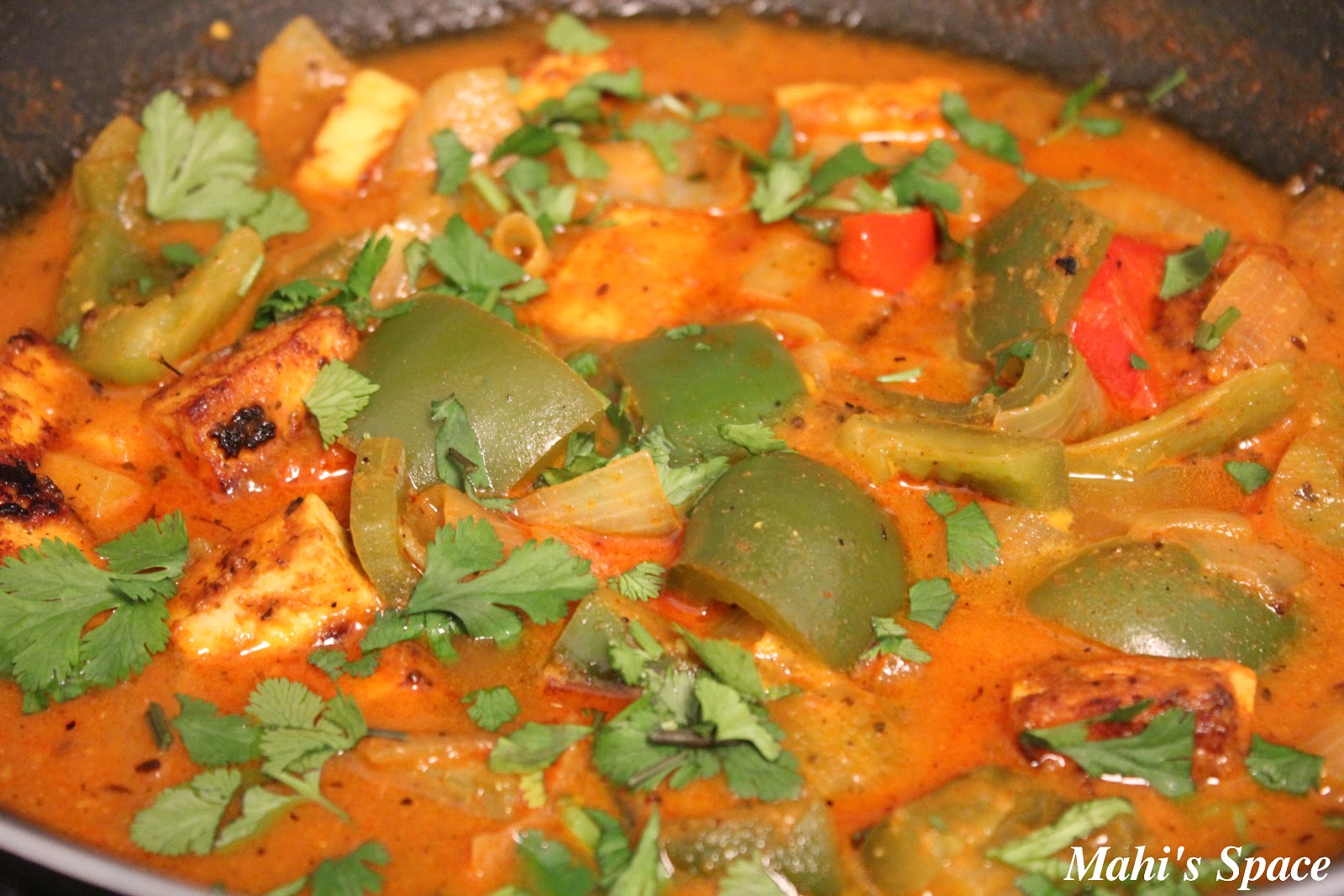 PaneerCapsicum Curry Mahi's Kitchen