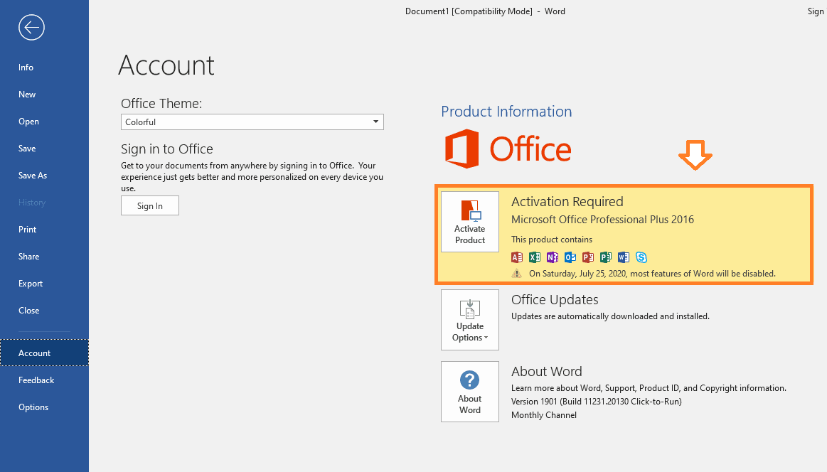 microsoft office 2016 activation key crack