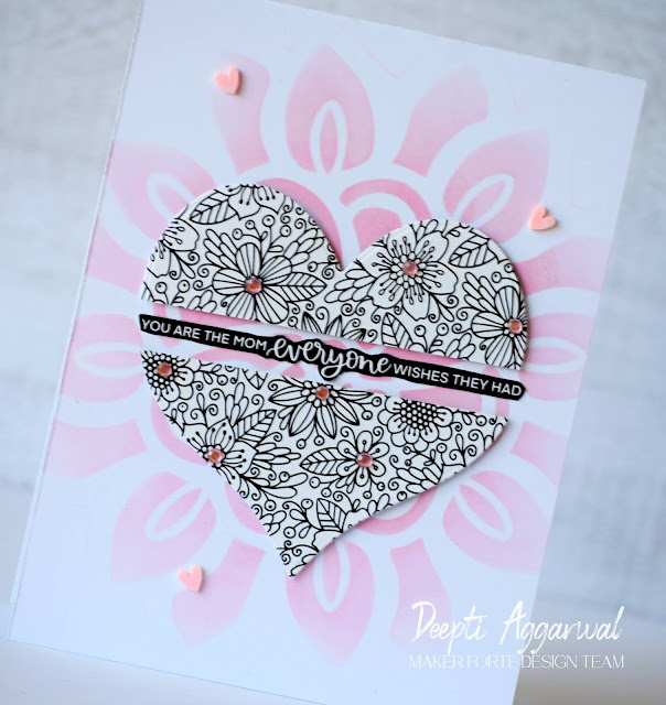 Stenciled Mother's Day Card