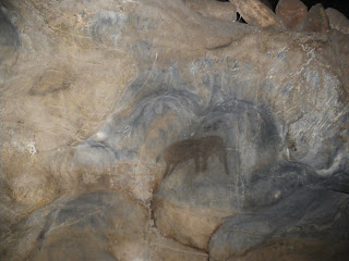 Güney Afrika'da kaya resminde fil.