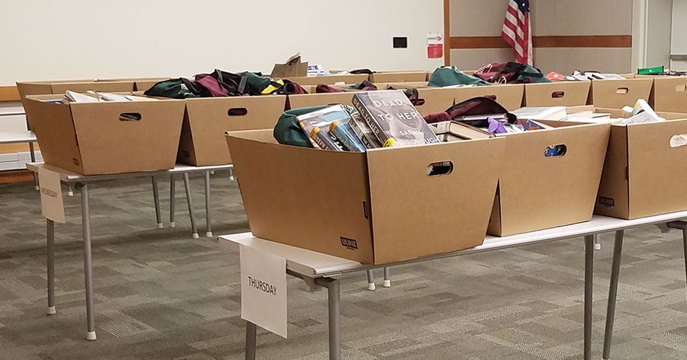 Library Corner Quarantining Library Returns