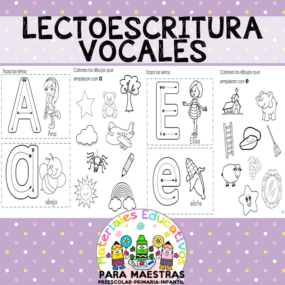 marcador maquillaje Redondo Lectoescritura para aprender las vocales | Materiales Educativos para  Maestras