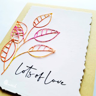 Altenew Flowing foliage, Altenew mix and match frame dies, Altenew rose tea stamp set, leaf card, CAS leaves card, Autumn leaves card, Quillish, CAS card