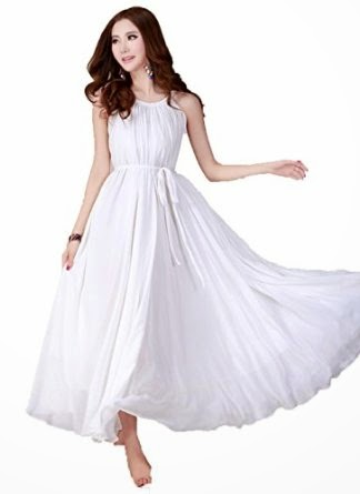 white maxi dress: white chiffon maxi dress