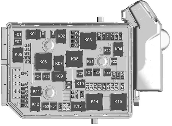 Fuse Box: 2016 - 2019 Chevrolet Cruze Fuse Box Diagram