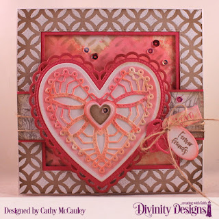 Stamp Set: Festive Favors Tag Sentiments   Mixed Media Stencils: Circles   Custom Dies: Ornate Hearts, Layering Hearts, Festive Favors, Double Stitched Squares, Squares  Paper Collection: Shabby Rose