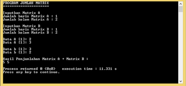 Contoh Array dimensi 2 