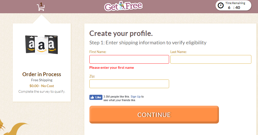 Get Amazon Samples Now! Create your profile.