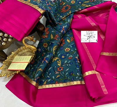 Digital print mysore silk sarees