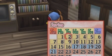 Calendar | Harvest Moon: Save the Homeland Guide