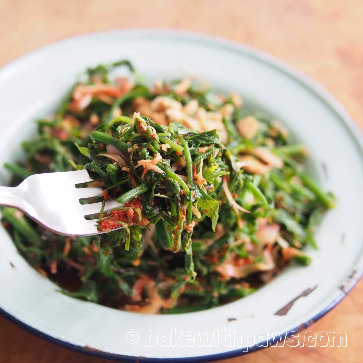Kerabu Pucuk Paku (Fiddlehead Fern Salad) BAKE WITH PAWS