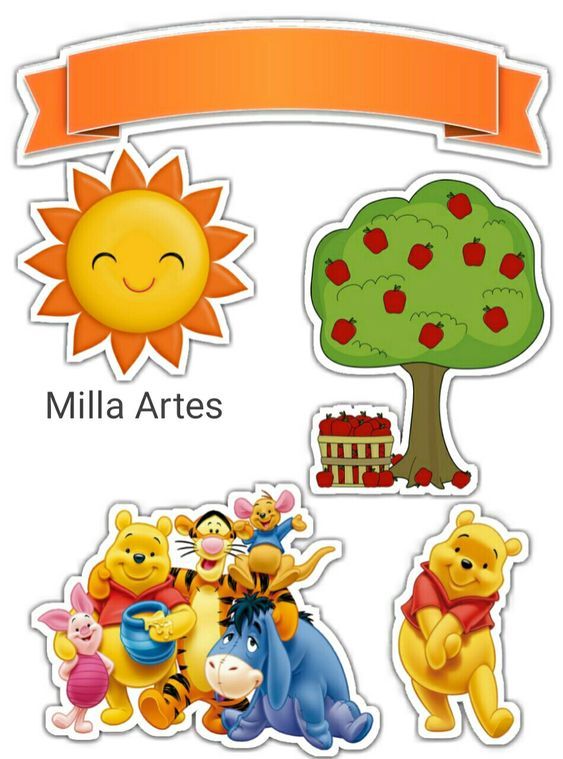 Baby Winnie the Pooh: Free Printable Cake Toppers. - Oh My Baby!