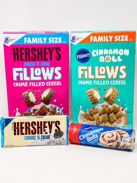 Tales of the Flowers Fillows A Crème Filled Cereal Hershey's Cookies 'N' Creme and Tales of the Flowers Fillows A Crème Filled Cereal Hershey's Cookies 'N' Creme and