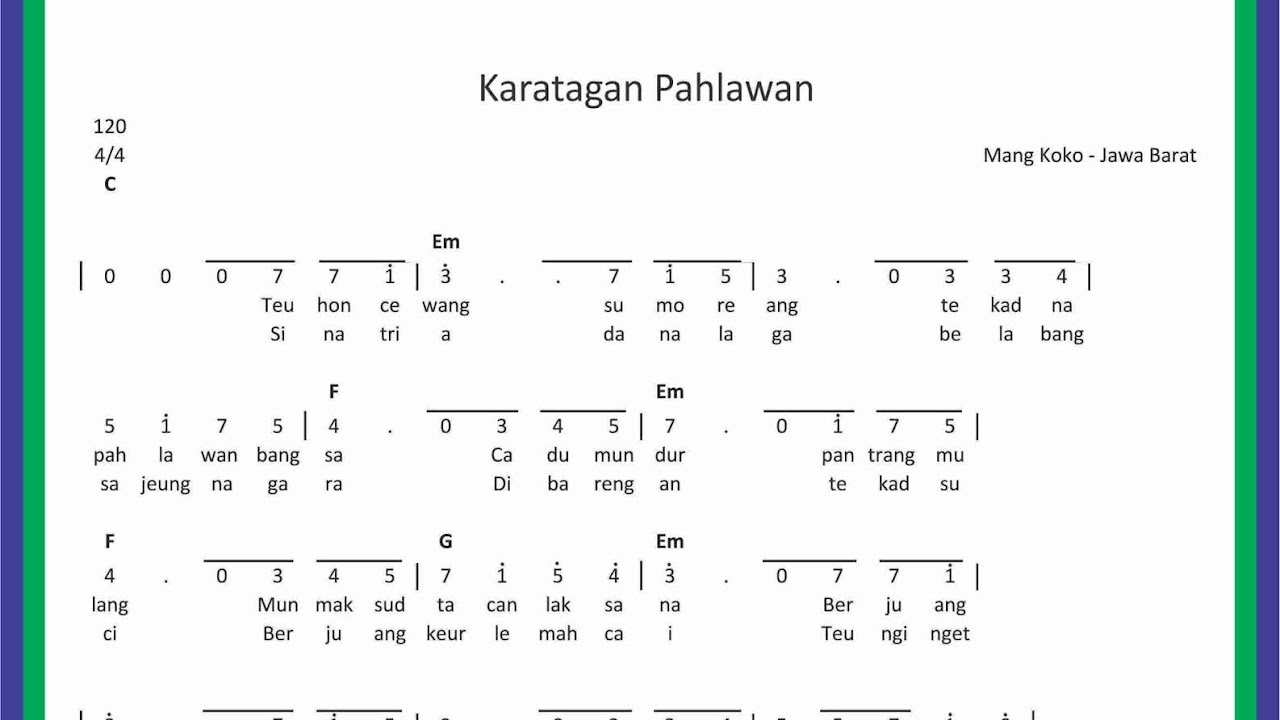Notasi Mojang Priangan Dalam
