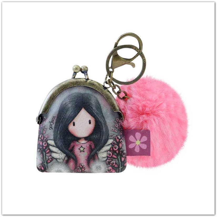 Santoro Gorjuss Little Wings mini kapcsos pénztárca lányoknak pompommal