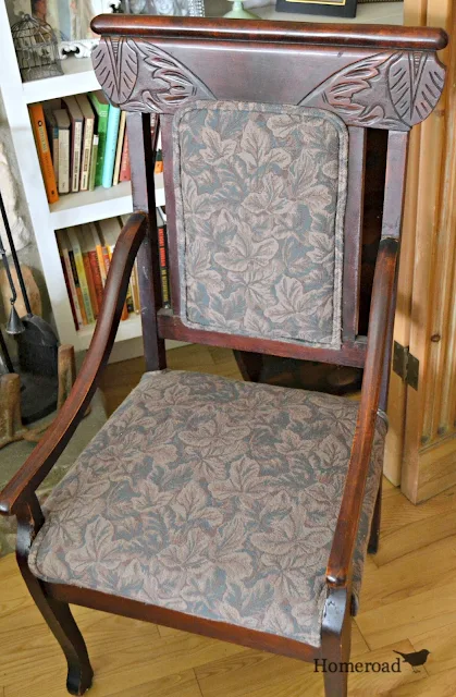  Chalk Paint on a Fabric Chair www.homeroad.net