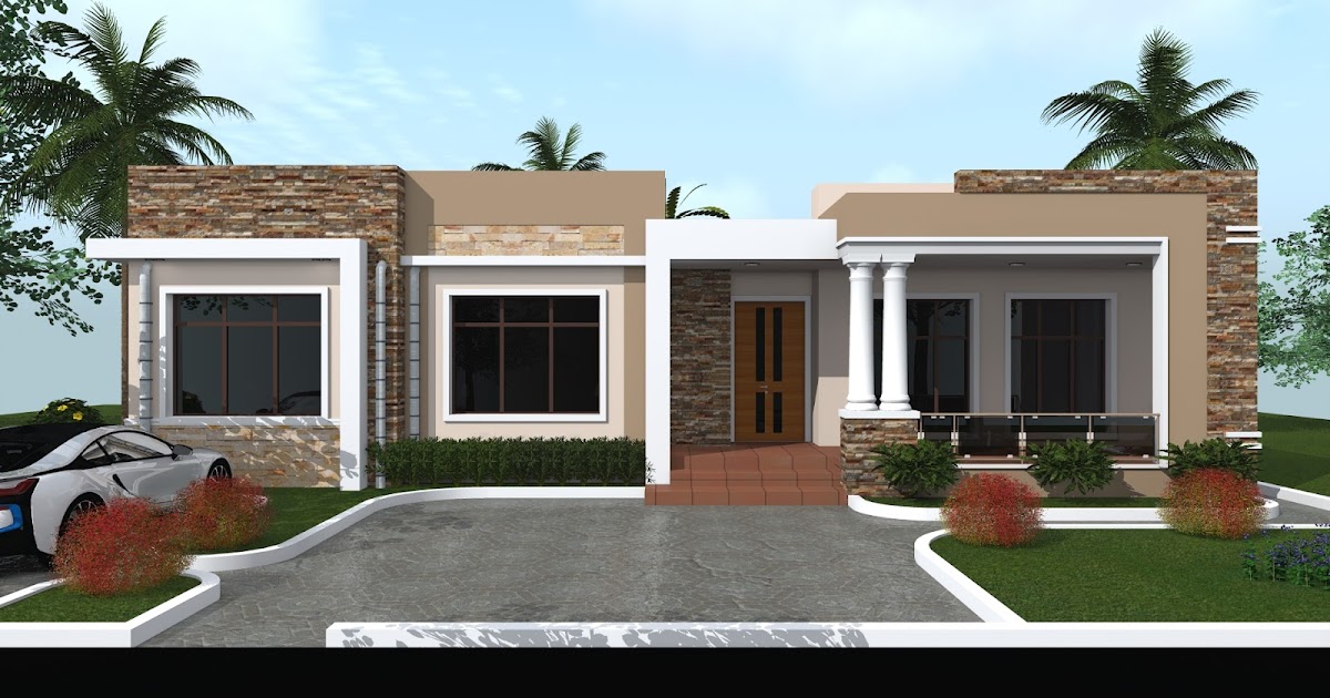 3 bedroom s House Plan (Flat Roofing 