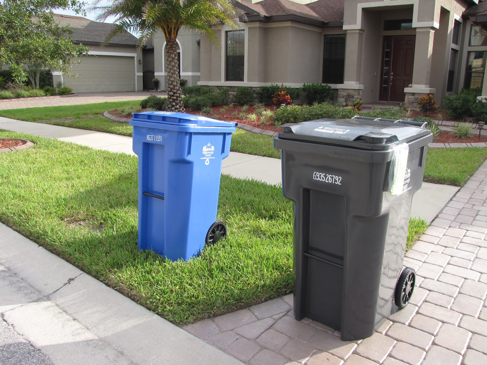 Smiling Sally Blue Monday Blue Recycling Bins