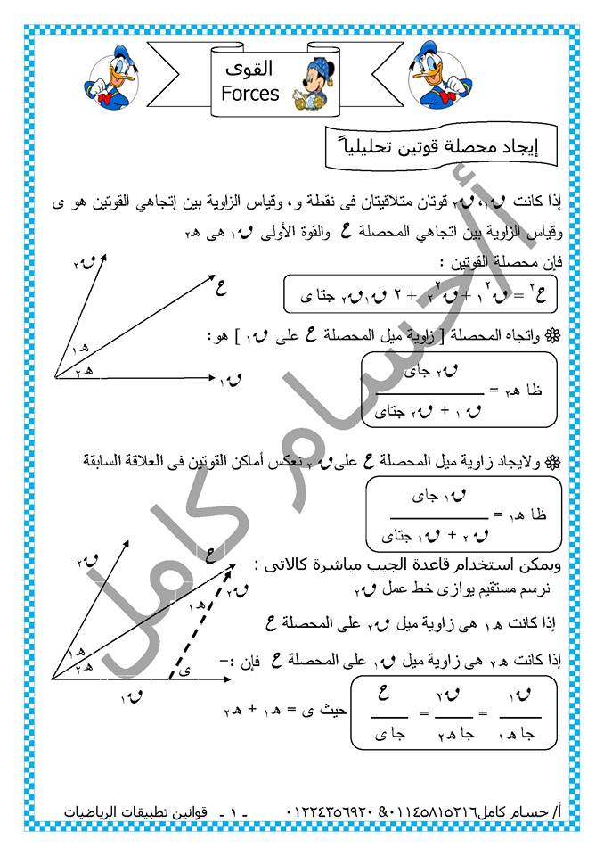 بالصور: ملخص قوانين تطبيقات الرياضيات للصف الثاني الثانوي فى 20 ورقة تحفة 1