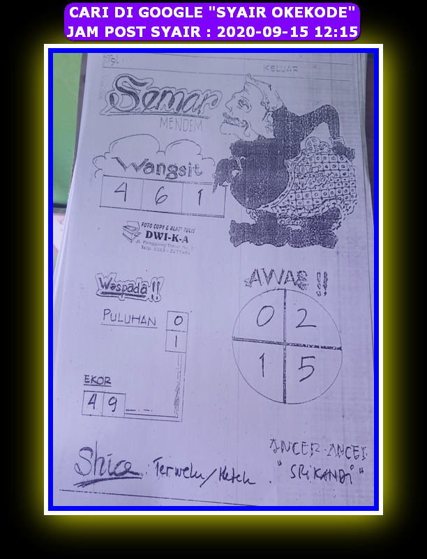 1 New Message Kode Syair Hongkong 15 September 2020 Forum Syair Togel Hongkong Singapura Sydney