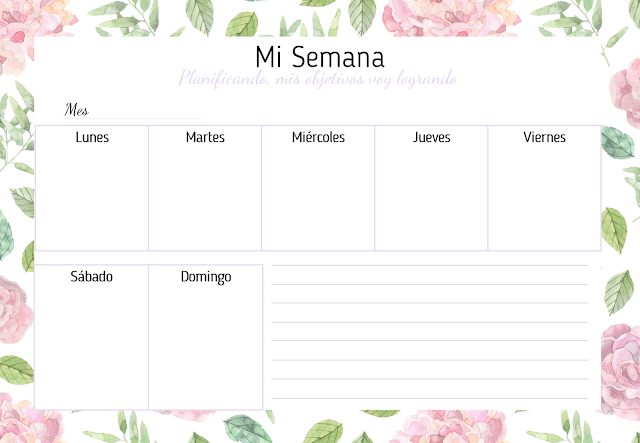 imprimibles, printables, organizadores, semanales, A4, gratis, free, descargar, planning