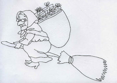 La Befana Coloring Page Sketch Coloring Page