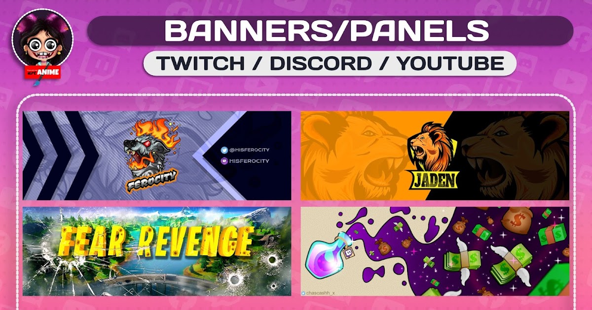 Create custom anime twitch panels with you or your character by Angstowo |  Fiverr