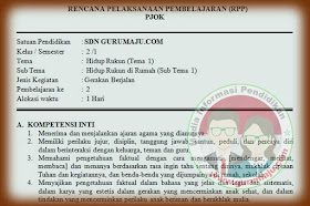 RPP PJOK SD Kelas 2 Semester 1 K13 Revisi Tahun 2019 RPP Pendidikan Jasmani Olahraga dan Kesehatan RPP PJOK SD Kelas 2 Semester 1 K13 Revisi Tahun 2019