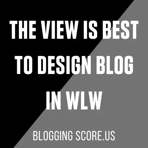 The View Is Best To Design Blog In WLW