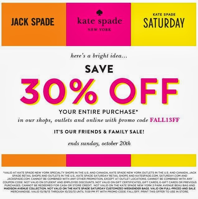 Tracy's Notebook of Style: Kate Spade Friends & Family 30% off discount!!