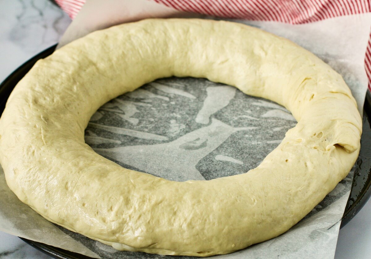 Olive oil bread shaped