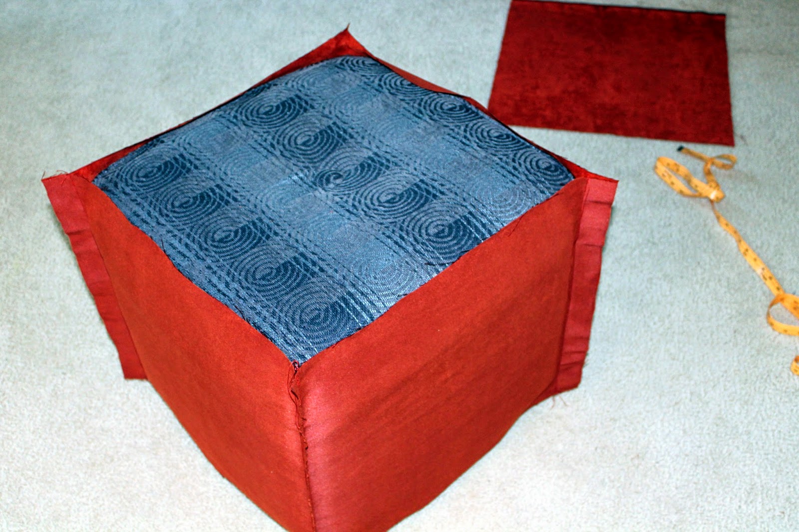 Crafting Life Together How To Make An Ottoman Slip Cover