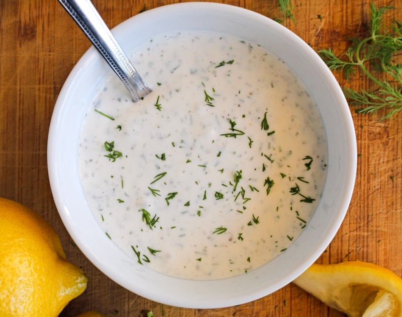 Lemon Dill Yogurt Sauce The Two Bite Club
