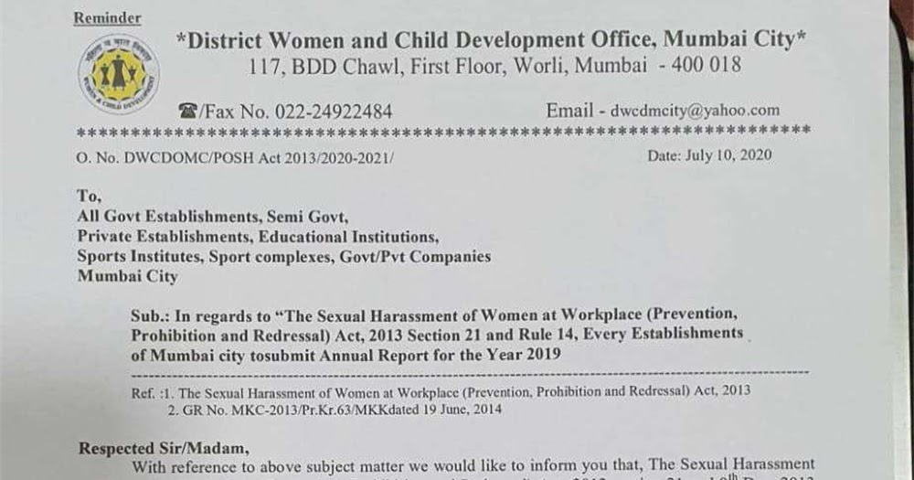 Annual report format under posh act picture