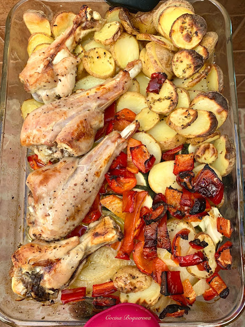 Muslitos de pavo al horno con verduras