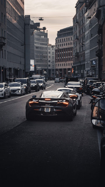 Wallpaper Free City, Biuldings, Sports Cars, Street, Back View Wallpaper Free City, Biuldings, Sports Cars, Street, Back View