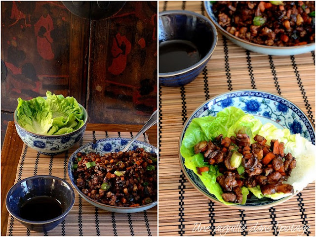 Sauté de porc dans sa feuille de laitue (San Choy Bow) 