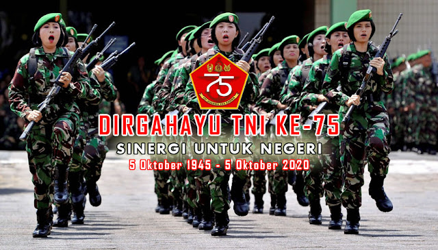 Wallpaper ucapan dirgahayu TNI ke-75 tahun 2020 terbaru