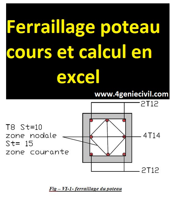 Ferraillage poteau cours et calcul en excel Cours