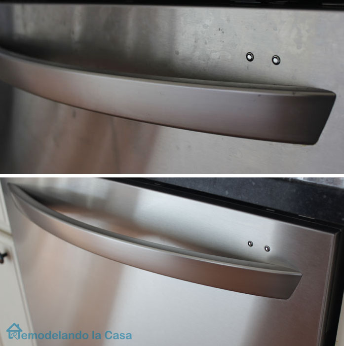 How to clean drip marks and fingerprints off your Stainless steel dishwasher.