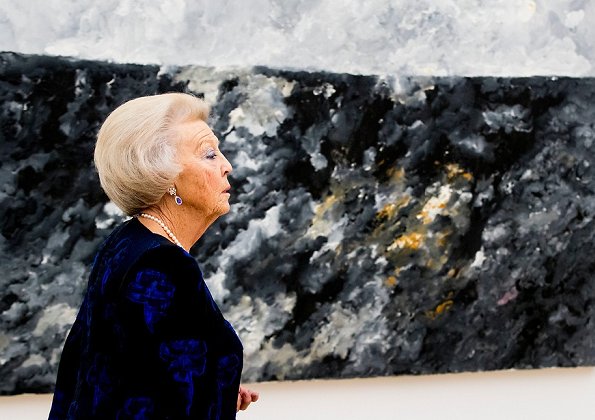 Princess Beatrix of The Netherlands attended the opening of Armando exhibition at Voorlinden Art Museum in Wassenaar