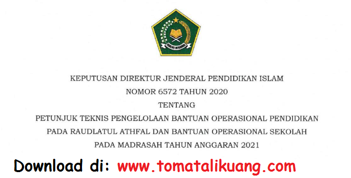 Download Juknis BOS Madrasah MI MTs MA MAK &amp; BOP RA Tahun