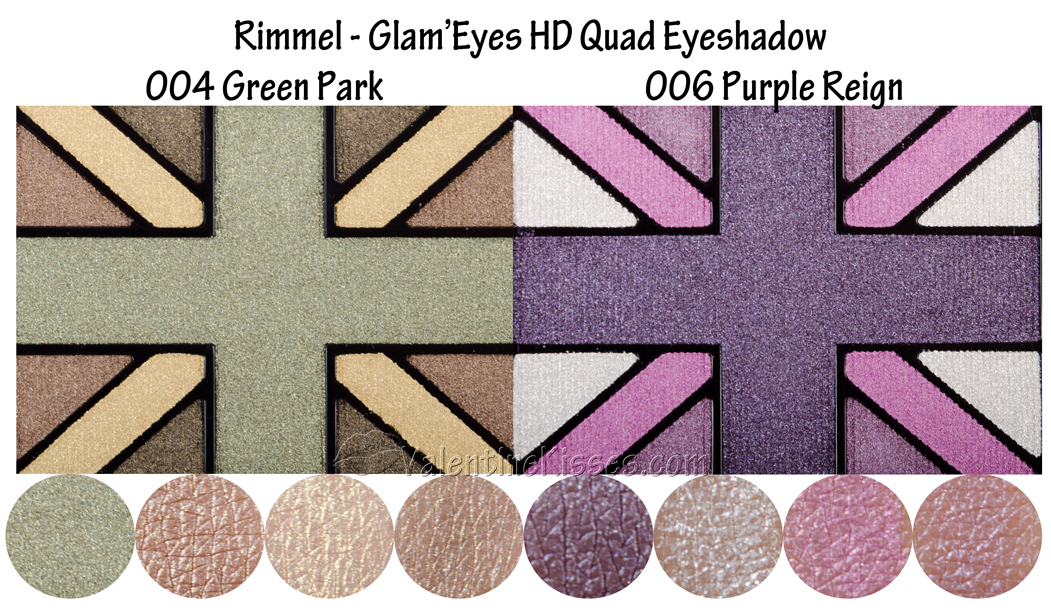 Valentine Kisses Rimmel Glam'Eyes HD Quad Eye Shadow in Green Park
