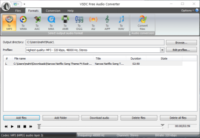 VSDC 무료 오디오 변환기 소프트웨어