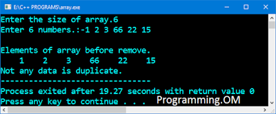 Program in C and C++ to remove duplicate elements from array.