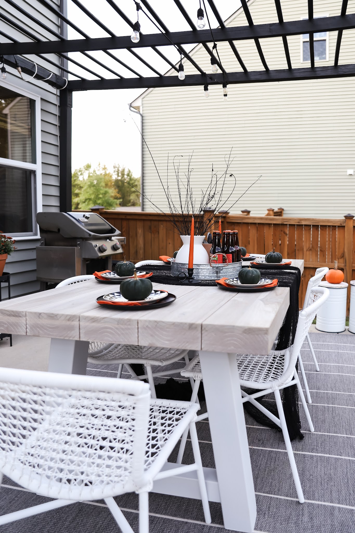 Our New Indoor/Outdoor Table All Decked Out for Halloween! Pretty Real
